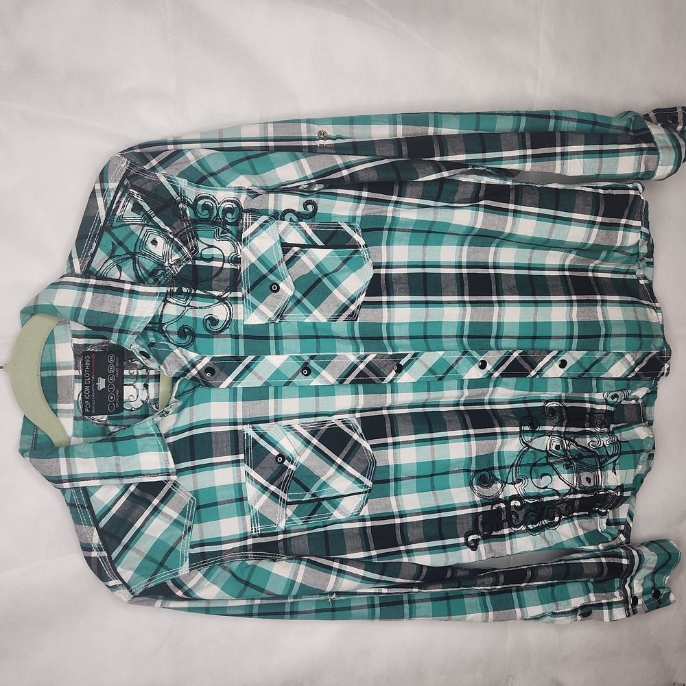 Buckle (Pop Icon Clothing) Men's Button Down Long Sleeve